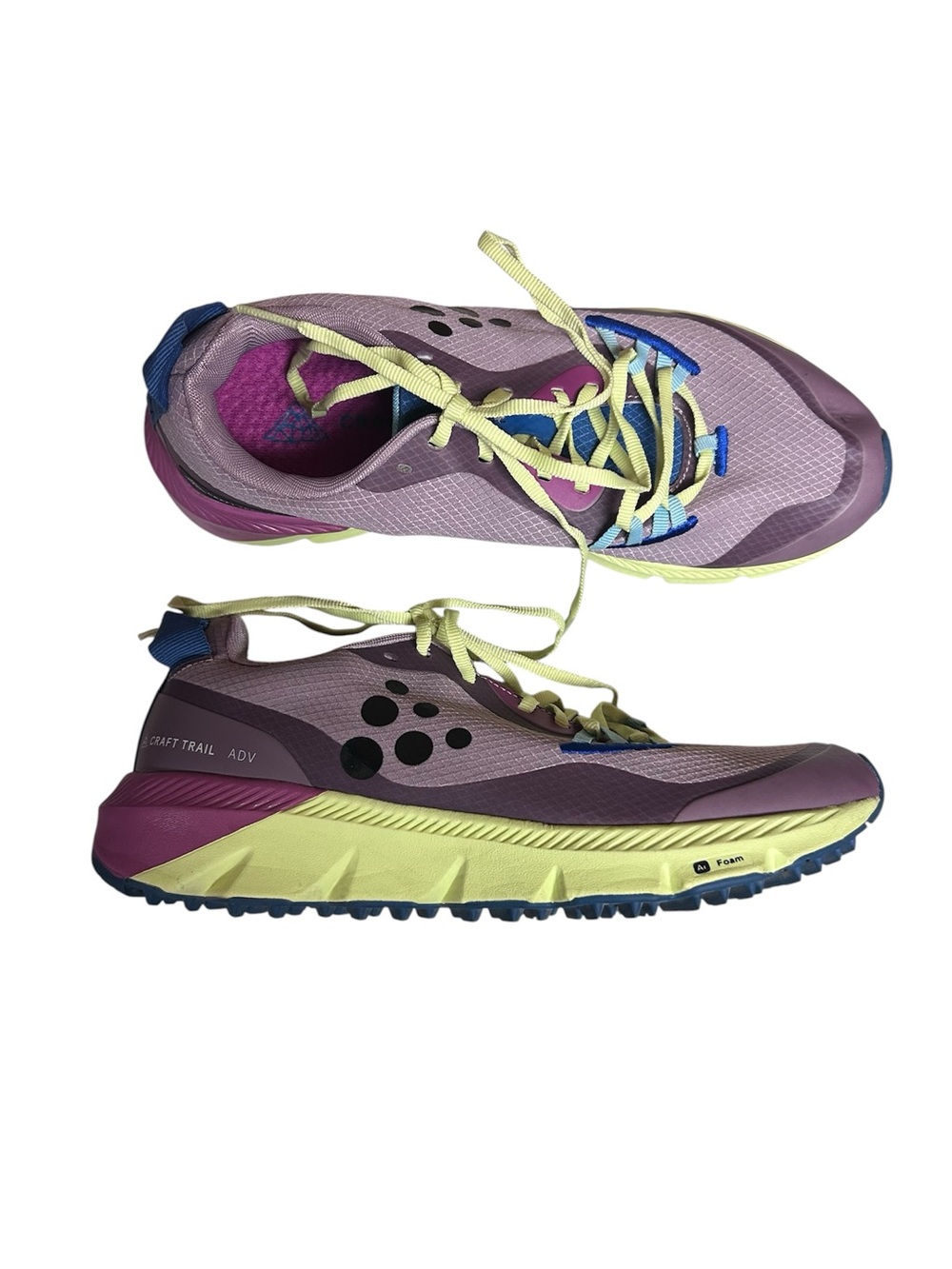 Craft Trail Purple and Yellow Athletic Hiking and Running Sneakers